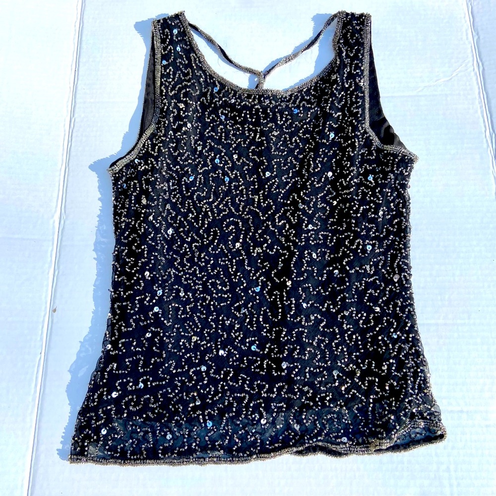 Small Black beaded tank top